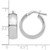 Rhodium-Plated 10K White Gold Hollow Polished Hoop Earrings, 14 mm - View 3