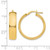 10K Yellow Gold Hollow 6 mm Polished Hoop Earrings, 25 mm Long - View 4