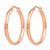 10K Rose Gold Hollow Polished Hoop Earrings, 28 mm - View 2