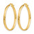 10K Yellow Gold Hollow Polished Hoop Earrings, 30 mm - View 2