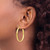 10K Yellow Gold Hollow Polished Hoop Earrings, 30 mm - View 3