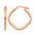 10K Rose Gold Hollow Polished Square Hoop Earrings, 21.5 mm
