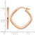 10K Rose Gold Hollow Polished Square Hoop Earrings, 21.5 mm - View 3