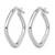 Rhodium-Plated 10K White Gold Hollow Polished Square Hoop Earrings, 22 mm - View 2