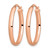 10K Rose Gold Hollow Polished Oval Hoop Earrings, 24 mm - View 2