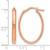 10K Rose Gold Hollow Polished Oval Hoop Earrings, 24 mm - View 3