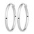 Rhodium-Plated 10K White Gold Hollow Polished Oval Hoop Earrings, 34 mm - View 2