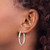 Rhodium-Plated 10K White Gold Hollow Polished Oval Hoop Earrings, 34 mm - View 4