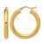 10K Yellow Gold Hollow Polished Lightweight Hoop Earrings, 30 mm
