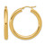 Rhodium-Plated 10K Yellow Gold Hollow Polished Lightweight Hoop Earrings, 35 mm