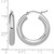 Rhodium-Plated 10K White Gold Hollow Polished Lightweight Hoop Earrings, 25 mm - View 5