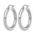 Rhodium-Plated 10K White Gold Hollow Polished Lightweight Hoop Earrings, 30 mm - View 2