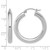 Rhodium-Plated 10K White Gold Hollow Polished Lightweight Hoop Earrings, 30 mm - View 3