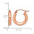10K Rose Gold Hollow Polished Hoop Earrings, 15 mm - View 3
