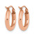 10K Rose Gold Hollow Polished Hoop Earrings, 15 mm - View 5