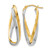 10K Yellow Gold Hollow with Rhodium-Plated Polished Twisted Hoop Earrings, 29 mm
