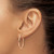 10K Rose Gold Hollow Polished Oval Hoop Earrings, 23 mm - View 3