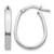 Rhodium-Plated 10K White Gold Hollow Polished U-Shape Hoop Earrings, 22 mm