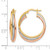 Rhodium-Plated 10K Tri-Color Gold Hollow Polished and Textured Twisted Hoop Earrings, 26 mm - View 4