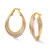 Rhodium-Plated 10K Tri-Color Gold Hollow Polished and Textured Twisted Hoop Earrings, 26 mm - View 5