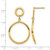 10K Yellow Gold Hollow Polished Round Post Dangle Earrings, 37 mm - View 4