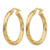 10K Yellow Gold Hollow 3 x 25 Diamond-Cut Round Hoop Earrings, 25 mm - View 2