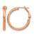 10K Yellow Gold Hollow 3 x 20 with Rose Gold Plating Diamond-Cut Round Omega Back Hoop Earrings, 27.09 mm