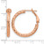 10K Yellow Gold Hollow 3 x 20 with Rose Gold Plating Diamond-Cut Round Omega Back Hoop Earrings, 27.09 mm - View 4