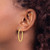 10K Yellow Gold Brushed and Polished Oval Hoop Earrings, 35 mm - View 3