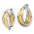 10K Yellow Gold Hollow with Rhodium Polished Hoop Earrings, 22 mm - View 2