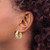 10K Yellow Gold Hollow with Rhodium Polished Hoop Earrings, 22 mm - View 3