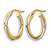 10K Yellow Gold with Rhodium Polished Hoop Earrings, 21.7 mm - View 2