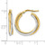 10K Yellow Gold with Rhodium Polished Hoop Earrings, 21.7 mm - View 4
