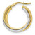 10K Two-Tone Gold Polished Hoop Single Earring