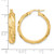 10K Yellow Gold Hollow Polished Textured Twisted Hoop Earrings, 25 mm - View 4