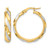 10K Yellow Gold Hollow Rhodium-Plated Polished Textured Twisted Hoop Earrings, 25 mm