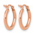 10K Rose Gold Polished Hinged Hoop Earrings, 15 mm - View 4