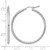 Rhodium-Plated 10K White Gold Polished Hinged Hoop Earrings, 25 mm - View 5