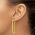 10K Yellow Gold Polished and Diamond-Cut Oval Hoop Earrings, 42 mm - View 3