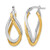 10K Yellow Gold with Rhodium Polished and Diamond-Cut Twist Hoop Earrings, 29 mm