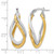 10K Yellow Gold with Rhodium Polished and Diamond-Cut Twist Hoop Earrings, 29 mm - View 4