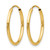 10K Yellow Gold 1.5 mm Polished Round Endless Hoop Earrings, 18 mm Long - View 2