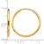 10K Yellow Gold 1.5 mm Polished Round Endless Hoop Earrings, 20 mm Long - View 4