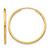 10K Yellow Gold 1.5 mm Polished Round Endless Hoop Earrings, 25 mm Long