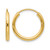10K Yellow Gold Polished Round Endless 2 mm Hoop Earrings, 17 mm Long