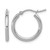 Rhodium-Plated 10K White Gold Polished 2 x 17.5 mm Lightweight Tube Hoop Earrings, 17 mm Long
