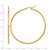 10K Yellow Gold Polished 2 x 60 mm Lightweight Tube Hoop Earrings - View 5