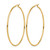 10K Yellow Gold Polished 2 x 65 mm Lightweight Tube Hoop Earrings - View 2