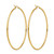 10K Yellow Gold Polished 2 x 65 mm Lightweight Tube Hoop Earrings - View 4