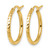 10K Yellow Gold Hollow Diamond-Cut 2 mm Round Tube Hoop Earrings, 20 mm Long - View 2